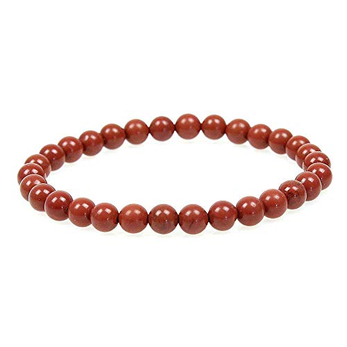 MJDCB Natürlich Edelstein Roter Jaspis Perlenarmbänder 6mm Chakra Steine Armband von MJDCB