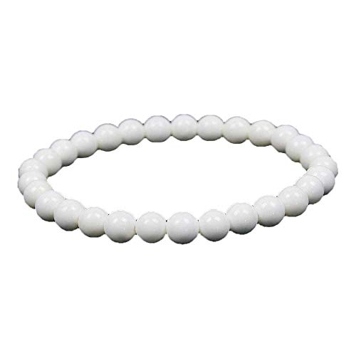 MJDCB Natürlich Edelstein Weiße Muscheln Perlenarmbänder 6mm Chakra Steine Armband von MJDCB