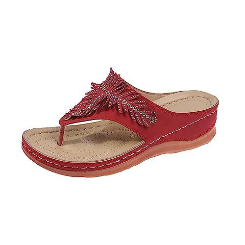 Damen Sommer Orthopädische Bequeme Hausschuhe Haus Unterstützung Bogen Fußbett Pool Leichte Offene Zehen Orthopädische Schuhe Mode Meer Slip-On Sandalen Rutschfeste Strand Flip Flops mit Keilabsatz Damen Sommer Orthopädische Bequeme Hausschuhe Haus Unterstützung Bogen Fußbett Pool Leichte Offene Zehen Orthopädische Schuhe Mode Meer Slip-On Sandalen Rutschfeste Strand Flip Flops mit Keilabsatz von MJGkhiy