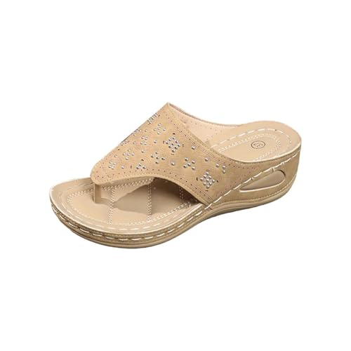 Damen Sommer Orthopädische Elegante Hausschuhe Haus Unterstützung Bogen Fußbett Pool Weiche offene Spitze Flip Flops mit Keilabsatz Leichte Strand Schuhe Orthopädische rutschfeste Meer Slip-On Damen Sommer Orthopädische Elegante Hausschuhe Haus Unterstützung Bogen Fußbett Pool Weiche offene Spitze Flip Flops mit Keilabsatz Leichte Strand Schuhe Orthopädische rutschfeste Meer Slip-On von MJGkhiy
