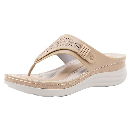 Damen Sommer Orthopädische Elegante Sandalen Flip Flops Offene Zehe Strand Mode Rutschfeste Flip Flops mit Keilabsatz Weiche Meer Hausschuhe Haus Unterstützung Bogen Fußbett Pool Sandalen Slip-On Damen Sommer Orthopädische Elegante Sandalen Flip Flops Offene Zehe Strand Mode Rutschfeste Flip Flops mit Keilabsatz Weiche Meer Hausschuhe Haus Unterstützung Bogen Fußbett Pool Sandalen Slip-On von MJGkhiy
