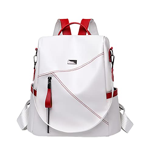 MJGkhiy Damen Rucksack Kleine Diebstahlsicherung Multifunktionale Tasche Schulrucksack Damen Universität Große Schultertaschen Reise Casual Rucksack Lehrerin Frau Schule Strandtaschen, rot von MJGkhiy