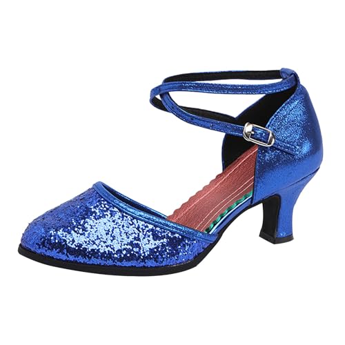 MJGkhiy Latein Tanzschuhe für Damen Professionelle High Heels Pumps Kleid Tanzschuhe Ballsaal Party Salsa Tanzübung Performance Schuhe Riemchenpumps Geschlossene Spitze Zehenpartie Bequeme von MJGkhiy