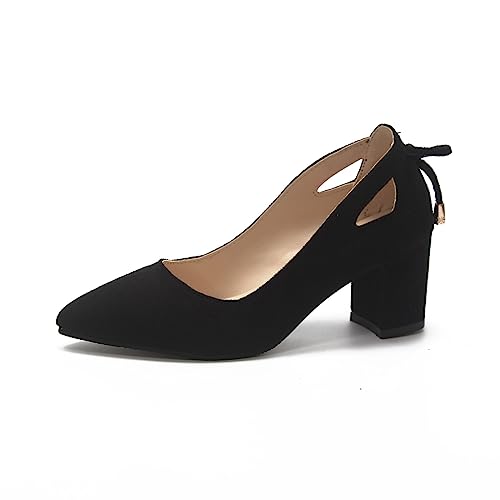 MJGkhiy Pumps Damen Schwarz Blockabsatz Dirndl Schuhe Hochzeit Brautschuhe Party Trachtenschuhe Bequeme Pumps Schuhe Elegant High Heels Klassische Damenschuhe mit niedrigem Absatz von MJGkhiy