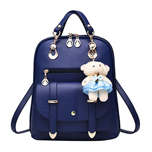 MJGkhiy Rucksack Damen Elegante Angebote Reisen Schultertaschen Casual Rucksack Mittelschule Mädchen Arbeit Rucksäcke Mode Große Rucksack Lehrer Frau Schule Handtasche, dunkelblau von MJGkhiy