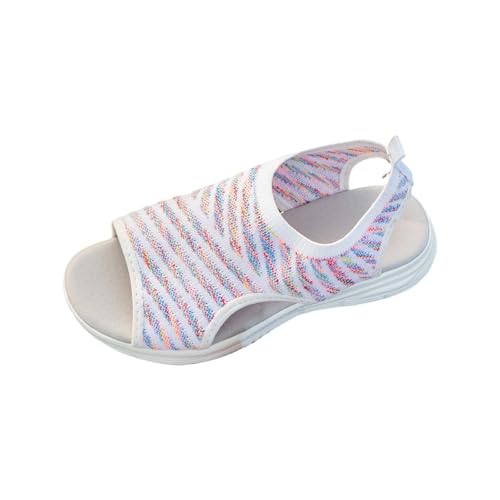 Sportsandalen Damen Trekking Sport Offene Zehe Sandalen Niedrige Keilabsatz Leicht Atmungsaktiv Elastische Mesh Schuhe Slingback Angebot Bequeme Platform Sandalen Waschbar Gehen Orthopädische Sandalen von MJGkhiy
