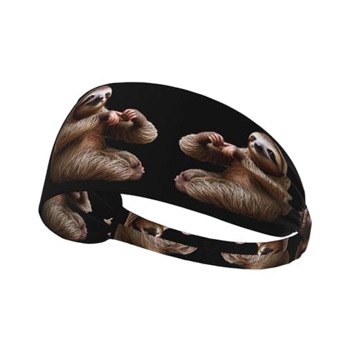 Elastisches Sport-Stirnband, Haarband, MJHKXLJ Leonardo_Vision_XL_Faultier_2, bedruckt, Spandex, weich, atmungsaktiv, schnelltrocknend von MJHKXLJ