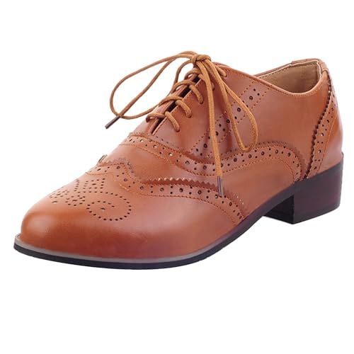 MJIASIAWA Brogue Damen Schnüren Oxford Derby Runde Zehen Mitte Blockabsatz Männer Business Arbeit Formal Schuhe Gelb Gr 41 EU/43 Asiatisch MJIASIAWA Brogue Damen Schnüren Oxford Derby Runde Zehen Mitte Blockabsatz Männer Business Arbeit Formal Schuhe Gelb Gr 41 EU/43 Asiatisch von MJIASIAWA