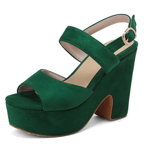 MJIASIAWA Chunky Keilabsatz Damen Offene Zeh Knöchelriemchen Sandals Wildleder Gladiator Sommer Party Plateau Romisch Grün Gr 38 EU/39 Asiatisch MJIASIAWA Chunky Keilabsatz Damen Offene Zeh Knöchelriemchen Sandals Wildleder Gladiator Sommer Party Plateau Romisch Grün Gr 38 EU/39 Asiatisch von MJIASIAWA