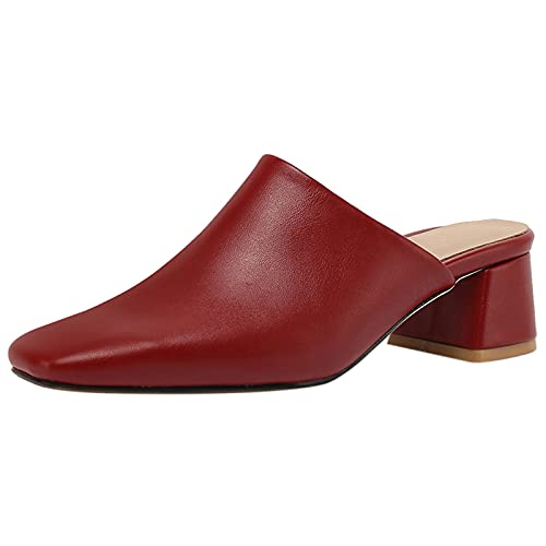 MJIASIAWA Closed Toe Pantoffeln Damen Blockabsatz Mode Mule Sandalen Party Mitte Absatz Ohne Verschluss Pantoffeln Sommer Draußen Pantoffeln Rot Gr 40 EU/41 Asiatisch MJIASIAWA Closed Toe Pantoffeln Damen Blockabsatz Mode Mule Sandalen Party Mitte Absatz Ohne Verschluss Pantoffeln Sommer Draußen Pantoffeln Rot Gr 40 EU/41 Asiatisch von MJIASIAWA