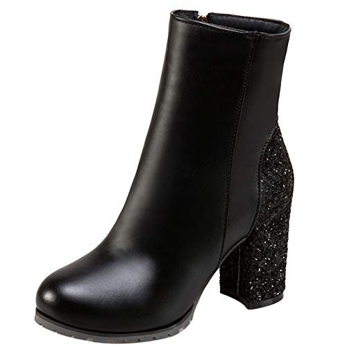 MJIASIAWA Damen Chelsea Blockabsatz Winter Hochzeit Kleid Sequins Reißverschluss Stiefeletten Party Chunky Höhe Ferse Mode Chelsea Stiefel Schwarz Gr 40.5 EU/42 Asiatisch MJIASIAWA Damen Chelsea Blockabsatz Winter Hochzeit Kleid Sequins Reißverschluss Stiefeletten Party Chunky Höhe Ferse Mode Chelsea Stiefel Schwarz Gr 40.5 EU/42 Asiatisch von MJIASIAWA
