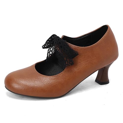 MJIASIAWA Damen Klassische Kitten Heel Runde Zehen Mary Jane Schnalle Knöchelriemchen Sommer Brogue Formal Arbeit Pumps Gelb Gr 32 EU MJIASIAWA Damen Klassische Kitten Heel Runde Zehen Mary Jane Schnalle Knöchelriemchen Sommer Brogue Formal Arbeit Pumps Gelb Gr 32 EU von MJIASIAWA