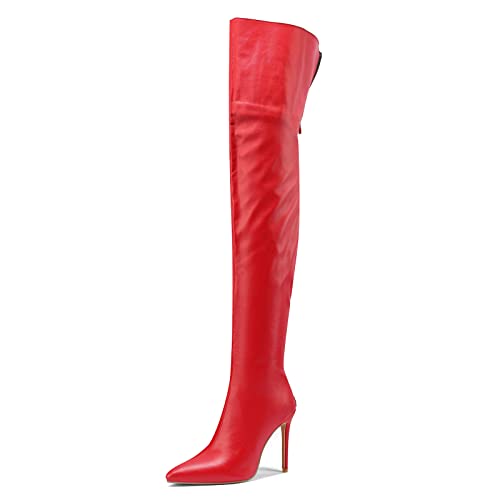 MJIASIAWA Damen Ohne Verschluss Party Oberschenkelhohe Stiefel Pointed Toe Prom Elegant Winter Stiletto Kleid Overknees Stiefel Bridal Rot Gr 37 EU/38 Asiatisch MJIASIAWA Damen Ohne Verschluss Party Oberschenkelhohe Stiefel Pointed Toe Prom Elegant Winter Stiletto Kleid Overknees Stiefel Bridal Rot Gr 37 EU/38 Asiatisch von MJIASIAWA