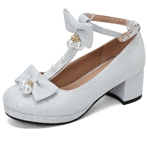 MJIASIAWA Damen Party Mary Jane Prom Runde Zehen Lolita Schuhe Damen Knöchelriemchen Ruffles Mitte Blockabsatz Pumps Plateau Blau Gr 40 EU/41 Asiatisch MJIASIAWA Damen Party Mary Jane Prom Runde Zehen Lolita Schuhe Damen Knöchelriemchen Ruffles Mitte Blockabsatz Pumps Plateau Blau Gr 40 EU/41 Asiatisch von MJIASIAWA