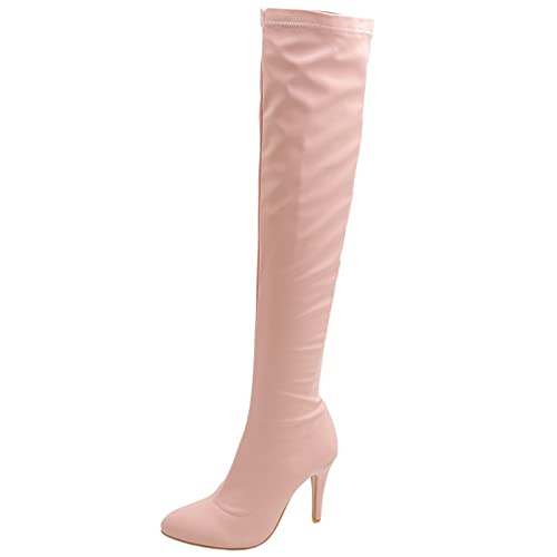 MJIASIAWA Damen Party Overknees Mode Stiletto Stretch Stiefel Warm Kleid Prom Prom Hochzeit Höhe Ferse Winterstiefel Pink Gr 38 EU/39 Asiatisch MJIASIAWA Damen Party Overknees Mode Stiletto Stretch Stiefel Warm Kleid Prom Prom Hochzeit Höhe Ferse Winterstiefel Pink Gr 38 EU/39 Asiatisch von MJIASIAWA