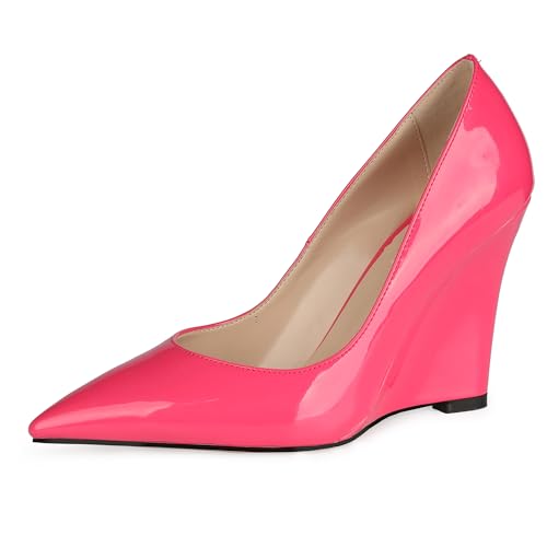 MJIASIAWA Damen Pointed Toe Hohen Keilabsatz Pumps Solid Color Ohne Verschluss Buro Arbeit Formal Schuhe Hochzeit Rose-Rot Gr 36.5 EU/37 Asiatisch MJIASIAWA Damen Pointed Toe Hohen Keilabsatz Pumps Solid Color Ohne Verschluss Buro Arbeit Formal Schuhe Hochzeit Rose-Rot Gr 36.5 EU/37 Asiatisch von MJIASIAWA