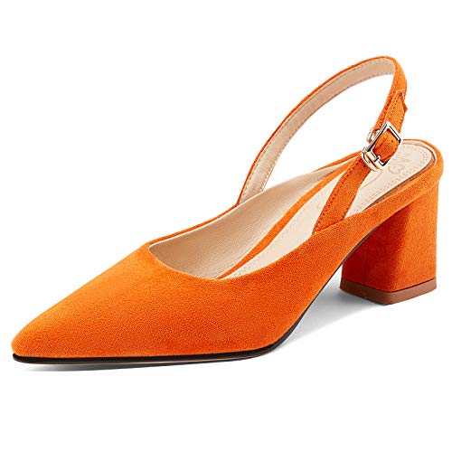 MJIASIAWA Damen Pointed Toe Kleid Blockabsatz Hochzeit Slingback Pumps Sequins Klassischer Bride Formal Abend Pumps Orange Gr 39 EU/40 Asiatisch MJIASIAWA Damen Pointed Toe Kleid Blockabsatz Hochzeit Slingback Pumps Sequins Klassischer Bride Formal Abend Pumps Orange Gr 39 EU/40 Asiatisch von MJIASIAWA