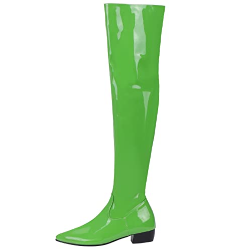 MJIASIAWA Damen Pointed Toe Winter Lack Overknees Mitte Absatz Lack Boots Reißverschluss Thigh Kleid Party Prom Warm Boots Grün Gr 46 EU/48 Asiatisch MJIASIAWA Damen Pointed Toe Winter Lack Overknees Mitte Absatz Lack Boots Reißverschluss Thigh Kleid Party Prom Warm Boots Grün Gr 46 EU/48 Asiatisch von MJIASIAWA