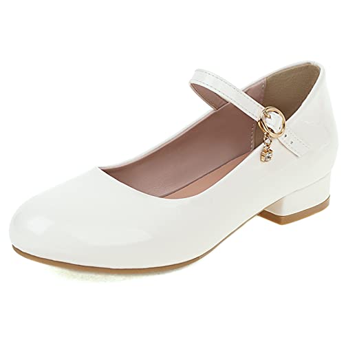 MJIASIAWA Damen Runde Zehen Mary Jane Schuhe Knöchelriemchen Comfy Niedrige Absatz Pumps Damen Buro Arbeit Runde Zehen Blockabsatz Schuhe Weiß Gr 42 EU/44 Asiatisch MJIASIAWA Damen Runde Zehen Mary Jane Schuhe Knöchelriemchen Comfy Niedrige Absatz Pumps Damen Buro Arbeit Runde Zehen Blockabsatz Schuhe Weiß Gr 42 EU/44 Asiatisch von MJIASIAWA