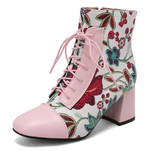 MJIASIAWA Damen Schnüren Square Toe Military Hochzeit Stiefeletten Winter Warm Chukka Biker Blumen Sequins Glitzer Kleid Stiefeletten Bride Pink Gr 48 EU/50 Asiatisch MJIASIAWA Damen Schnüren Square Toe Military Hochzeit Stiefeletten Winter Warm Chukka Biker Blumen Sequins Glitzer Kleid Stiefeletten Bride Pink Gr 48 EU/50 Asiatisch von MJIASIAWA