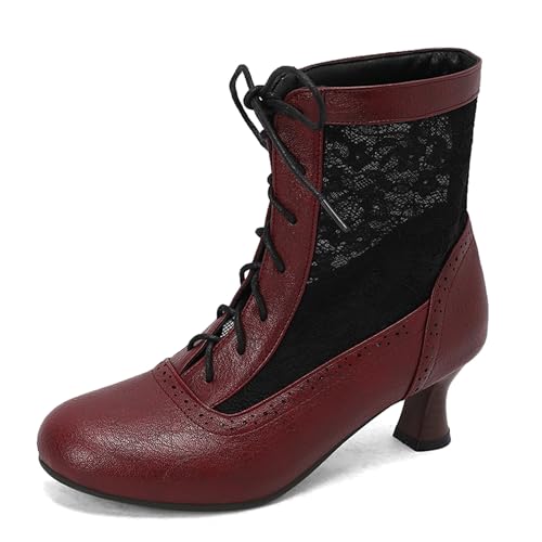 MJIASIAWA Damen Sommer Runde Zehen Komfort Kitten Stiefel Winterstiefel Vintage Gladiator Hochzeit Glitzer Stiefeletten Rotwein Gr 40.5 EU/42 Asiatisch MJIASIAWA Damen Sommer Runde Zehen Komfort Kitten Stiefel Winterstiefel Vintage Gladiator Hochzeit Glitzer Stiefeletten Rotwein Gr 40.5 EU/42 Asiatisch von MJIASIAWA