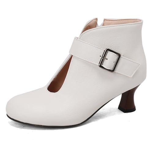 MJIASIAWA Damen Sommer Runde Zehen Komfort Kitten Stiefel Winterstiefel Vintage Gladiator Hochzeit Glitzer Stiefeletten Weiß Gr 34 EU MJIASIAWA Damen Sommer Runde Zehen Komfort Kitten Stiefel Winterstiefel Vintage Gladiator Hochzeit Glitzer Stiefeletten Weiß Gr 34 EU von MJIASIAWA