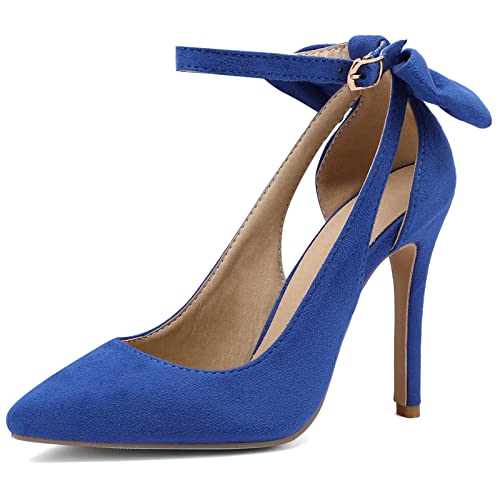 MJIASIAWA Hochzeit Stiletto Pointed Toe Damen Knöchelriemchen Pumps Elegant Bride Kleid Höhe Ferse Party Kleid Schuhe Bogen Dark-Blau Gr 38 EU/39 Asiatisch MJIASIAWA Hochzeit Stiletto Pointed Toe Damen Knöchelriemchen Pumps Elegant Bride Kleid Höhe Ferse Party Kleid Schuhe Bogen Dark-Blau Gr 38 EU/39 Asiatisch von MJIASIAWA