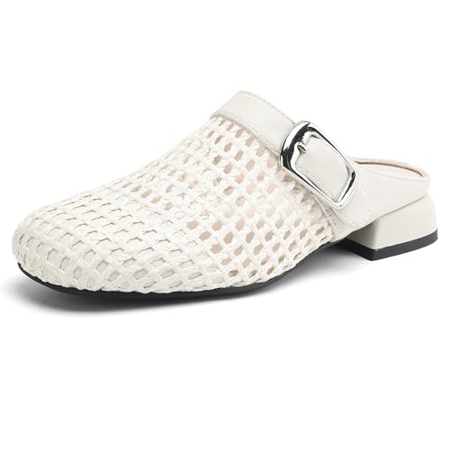 MJIASIAWA Hollow Out Mule Pantoffeln Damen Strand Sandals Draußen Flip Flops Strand Low Blockabsatz Runde Zehen Hausschuhe Pantoffeln Beige Gr 36 EU MJIASIAWA Hollow Out Mule Pantoffeln Damen Strand Sandals Draußen Flip Flops Strand Low Blockabsatz Runde Zehen Hausschuhe Pantoffeln Beige Gr 36 EU von MJIASIAWA