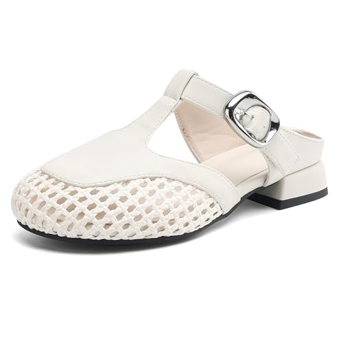 MJIASIAWA Hollow Out Mule Pantoffeln Damen Strand Sandals Draußen Flip Flops Strand Low Blockabsatz Runde Zehen Hausschuhe Pantoffeln Beige Gr 36.5 EU/37 Asiatisch MJIASIAWA Hollow Out Mule Pantoffeln Damen Strand Sandals Draußen Flip Flops Strand Low Blockabsatz Runde Zehen Hausschuhe Pantoffeln Beige Gr 36.5 EU/37 Asiatisch von MJIASIAWA