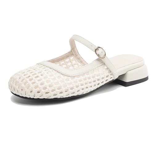 MJIASIAWA Hollow Out Mule Pantoffeln Damen Strand Sandals Draußen Flip Flops Strand Low Blockabsatz Runde Zehen Hausschuhe Pantoffeln Beige Gr 40.5 EU/42 Asiatisch MJIASIAWA Hollow Out Mule Pantoffeln Damen Strand Sandals Draußen Flip Flops Strand Low Blockabsatz Runde Zehen Hausschuhe Pantoffeln Beige Gr 40.5 EU/42 Asiatisch von MJIASIAWA