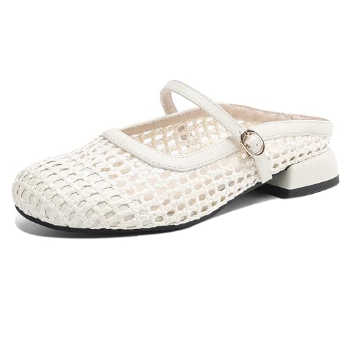 MJIASIAWA Hollow Out Mule Pantoffeln Damen Strand Sandals Draußen Flip Flops Strand Low Blockabsatz Runde Zehen Hausschuhe Pantoffeln Beige Gr 41 EU/43 Asiatisch MJIASIAWA Hollow Out Mule Pantoffeln Damen Strand Sandals Draußen Flip Flops Strand Low Blockabsatz Runde Zehen Hausschuhe Pantoffeln Beige Gr 41 EU/43 Asiatisch von MJIASIAWA