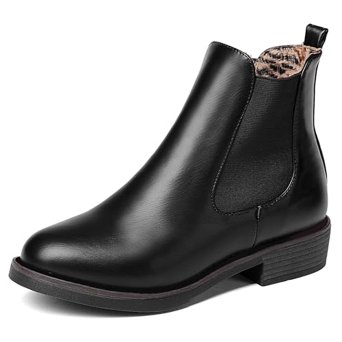 MJIASIAWA Mädchen Schuluniform Komfort Chelsea Stiefel Ohne Verschluss Runde Zehen Damen Buro Arbeit Winter Warm Ankle Stiefeletten Niedrige Absatz Schwarz Gr 40.5 EU/42 Asiatisch MJIASIAWA Mädchen Schuluniform Komfort Chelsea Stiefel Ohne Verschluss Runde Zehen Damen Buro Arbeit Winter Warm Ankle Stiefeletten Niedrige Absatz Schwarz Gr 40.5 EU/42 Asiatisch von MJIASIAWA