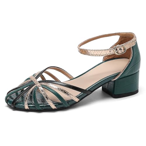 MJIASIAWA Mitte Blockabsatz Gladiator Damensandalen Vintage Geschlossen Sommer Knöchelriemchen Hochzeit Romisch Strappy Grün Gr 40.5 EU/42 Asiatisch MJIASIAWA Mitte Blockabsatz Gladiator Damensandalen Vintage Geschlossen Sommer Knöchelriemchen Hochzeit Romisch Strappy Grün Gr 40.5 EU/42 Asiatisch von MJIASIAWA