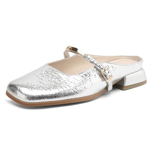 MJIASIAWA Mule Pantoffeln Hollow Out Damen Low Blockabsatz Sandalen Sommer Strand Flip Flops Draußen Hochzeit Sandalen Mode Silber Gr 36.5 EU/37 Asiatisch MJIASIAWA Mule Pantoffeln Hollow Out Damen Low Blockabsatz Sandalen Sommer Strand Flip Flops Draußen Hochzeit Sandalen Mode Silber Gr 36.5 EU/37 Asiatisch von MJIASIAWA