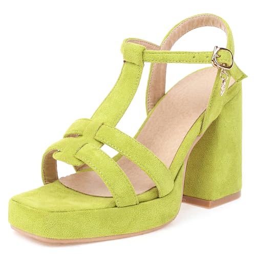 MJIASIAWA Plateau Block Sandalen Damen Offene Zeh Sandals Weit Fit Party Chunky Höhe Ferse Schnalle Gladiator Bridal Grün Gr 40 EU/41 Asiatisch MJIASIAWA Plateau Block Sandalen Damen Offene Zeh Sandals Weit Fit Party Chunky Höhe Ferse Schnalle Gladiator Bridal Grün Gr 40 EU/41 Asiatisch von MJIASIAWA