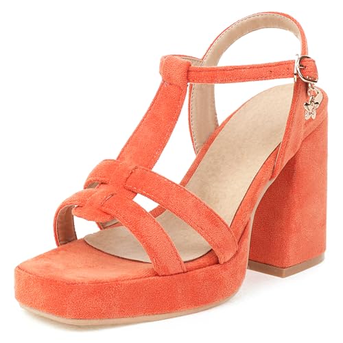 MJIASIAWA Plateau Block Sandalen Damen Offene Zeh Sandals Weit Fit Party Chunky Höhe Ferse Schnalle Gladiator Bridal Orange Gr 40.5 EU/42 Asiatisch MJIASIAWA Plateau Block Sandalen Damen Offene Zeh Sandals Weit Fit Party Chunky Höhe Ferse Schnalle Gladiator Bridal Orange Gr 40.5 EU/42 Asiatisch von MJIASIAWA