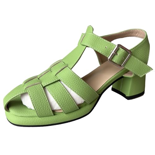 MJIASIAWA Plateau Block Sandalen Damen Runde Zehen T Bar Sandals Bogen Hochzeit Glitzer Chunky Gladiator Party Grün Gr 39 EU/40 Asiatisch MJIASIAWA Plateau Block Sandalen Damen Runde Zehen T Bar Sandals Bogen Hochzeit Glitzer Chunky Gladiator Party Grün Gr 39 EU/40 Asiatisch von MJIASIAWA