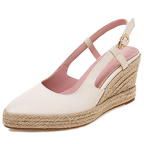 MJIASIAWA Plateau Espadrilles Keilabsatz Damen Slingback Pointed Toe Pumps Closed Toe Leisure Höhe Ferse Schnalle Pumps Aprikose Gr 37 EU/38 Asiatisch MJIASIAWA Plateau Espadrilles Keilabsatz Damen Slingback Pointed Toe Pumps Closed Toe Leisure Höhe Ferse Schnalle Pumps Aprikose Gr 37 EU/38 Asiatisch von MJIASIAWA