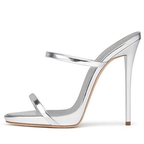 MJIASIAWA Plateau Stilettos Damen Gladiator Sandals Offene Zeh Hochzeit Elegant Höhe Ferse Bride Silber Gr 39 EU/40 Asiatisch von MJIASIAWA