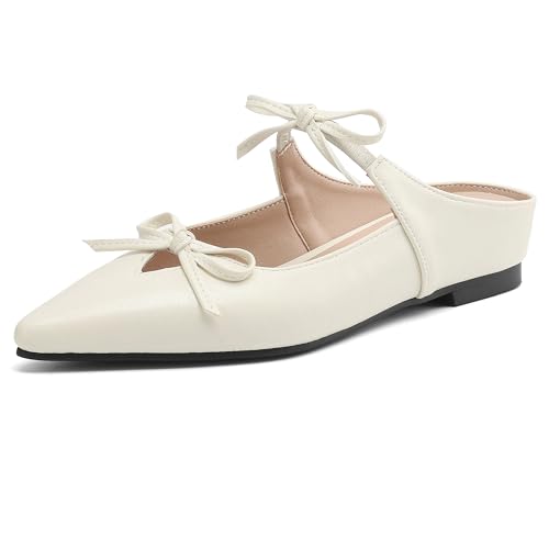 MJIASIAWA Pointed Toe Pantoffeln Damen Low Keilabsatz Mule Comfy Hausschuhe Pantoffeln Strand Sandalen Geschlossen Bogen Flip Flop Beige Gr 41 EU/43 Asiatisch MJIASIAWA Pointed Toe Pantoffeln Damen Low Keilabsatz Mule Comfy Hausschuhe Pantoffeln Strand Sandalen Geschlossen Bogen Flip Flop Beige Gr 41 EU/43 Asiatisch von MJIASIAWA
