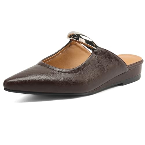 MJIASIAWA Pointed Toe Pantoffeln Damen Low Keilabsatz Mule Comfy Hausschuhe Pantoffeln Strand Sandalen Geschlossen Bogen Flip Flop Braun Gr 36.5 EU/37 Asiatisch MJIASIAWA Pointed Toe Pantoffeln Damen Low Keilabsatz Mule Comfy Hausschuhe Pantoffeln Strand Sandalen Geschlossen Bogen Flip Flop Braun Gr 36.5 EU/37 Asiatisch von MJIASIAWA