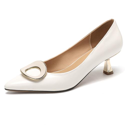 MJIASIAWA Slingback Kitten Schuhe Damen Pointed Toe Formal Ohne Verschluss Offfice Arbeit Mary Jane Hochzeit Stiletto Knöchelriemchen Beige Gr 40.5 EU/42 Asiatisch MJIASIAWA Slingback Kitten Schuhe Damen Pointed Toe Formal Ohne Verschluss Offfice Arbeit Mary Jane Hochzeit Stiletto Knöchelriemchen Beige Gr 40.5 EU/42 Asiatisch von MJIASIAWA