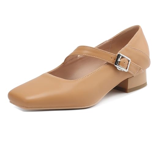 MJIASIAWA Square Toe Mary Jane Damen Buro Arbeit Slingback Formal Mitte Blockabsatz Loafer Weit Fit Pumps Khaki Gr 40.5 EU/42 Asiatisch MJIASIAWA Square Toe Mary Jane Damen Buro Arbeit Slingback Formal Mitte Blockabsatz Loafer Weit Fit Pumps Khaki Gr 40.5 EU/42 Asiatisch von MJIASIAWA