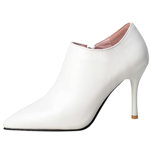 MJIASIAWA Stiletto Loafer Damen Pointed Toe Buro High Schuhe Schnüren Arbeit Formal Schnüren Oxford Derby Weiß Gr 36 EU MJIASIAWA Stiletto Loafer Damen Pointed Toe Buro High Schuhe Schnüren Arbeit Formal Schnüren Oxford Derby Weiß Gr 36 EU von MJIASIAWA