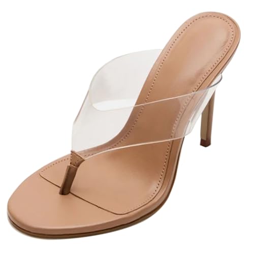 MJIASIAWA Stilettos Flip Flops Damen Sommer Mule Pantoffeln Mode Hausschuhe Pantoffeln Sandals Strand Party Höhe Ferse Aprikose Gr 37 EU/38 Asiatisch MJIASIAWA Stilettos Flip Flops Damen Sommer Mule Pantoffeln Mode Hausschuhe Pantoffeln Sandals Strand Party Höhe Ferse Aprikose Gr 37 EU/38 Asiatisch von MJIASIAWA