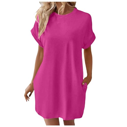 Damen Sommer T-Shirtkleid Casual Freizeitkleid Kurzärmliges Minikleid mit Taschen Sommerkleid Damen Knielang -T Shirt Kleid Damen Große Größen Lässiges Lockeres Blusenkleid Die Discounter Damen Sommer T-Shirtkleid Casual Freizeitkleid Kurzärmliges Minikleid mit Taschen Sommerkleid Damen Knielang -T Shirt Kleid Damen Große Größen Lässiges Lockeres Blusenkleid Die Discounter von MJIQING