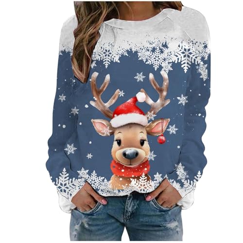 MJIQING Angebote des Tages Heute Deal weihnachtsbluse Weihnachts Sweatshirt Damen Norweger Pullover Weihnachtspullover Damen lustig Sweatshirt Weihnachtspullover Damen lustig Sweatshirt von MJIQING