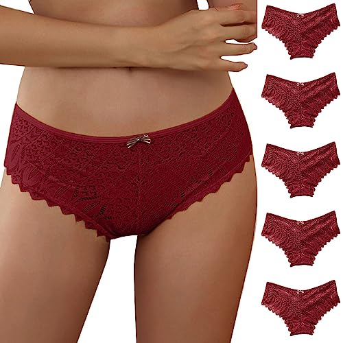 MJIQING Damen Spitze Slips Niedrige Taille O-Ring Tangas für Frauen Bauchkontrolle Strings Slip Damen Bequeme Spitze reizvolle Dessous Tangas niedrige Taille T-Rücken Unterhose Unterwäsche 5 Stück MJIQING Damen Spitze Slips Niedrige Taille O-Ring Tangas für Frauen Bauchkontrolle Strings Slip Damen Bequeme Spitze reizvolle Dessous Tangas niedrige Taille T-Rücken Unterhose Unterwäsche 5 Stück von MJIQING