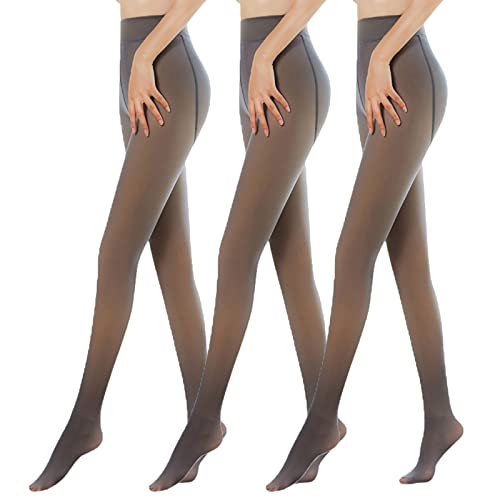 MJIQING Damen Strumpfhosen Plüschstrümpfe Perfekt Beine abnehmen Gefälschte durchscheinend Warm Fleece Pantyhose -wärmende Thermo strumpfhose für Damen,Thermo verdickte Leggings von MJIQING