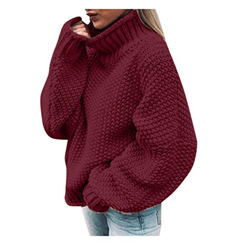 MJIQING Pullover Damen Strickpullover Hohe Kragen Lässig Freizeit Elegant Sweater Langarm Sweatshirt Winter Lose Bluse Oberteile Oversize Warme Rollkragen Pullover Grobstrick Strickpulli MJIQING Pullover Damen Strickpullover Hohe Kragen Lässig Freizeit Elegant Sweater Langarm Sweatshirt Winter Lose Bluse Oberteile Oversize Warme Rollkragen Pullover Grobstrick Strickpulli von MJIQING